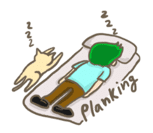 Mr. green hair & sleepy cat  (Eng) sticker #1804997