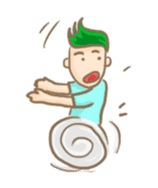 Mr. green hair & sleepy cat (Eng) sticker #1804998