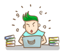 Mr. green hair & sleepy cat (Eng) sticker #1804999