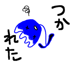 blue flower worker mr.rosa sticker #1807689