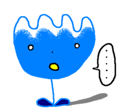 blue flower worker mr.rosa sticker #1807690