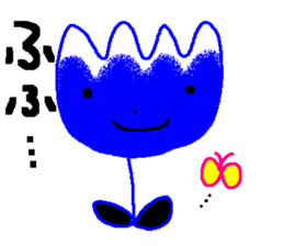 blue flower worker mr.rosa sticker #1807691