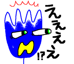 blue flower worker mr.rosa sticker #1807717