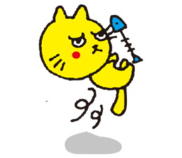 A cat and bone sticker #1808362