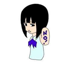 negative girl sticker #1810409