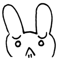 a worried look rabbit sticker sticker #1812098