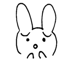 a worried look rabbit sticker sticker #1812101