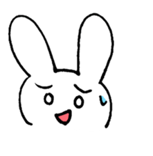a worried look rabbit sticker sticker #1812120
