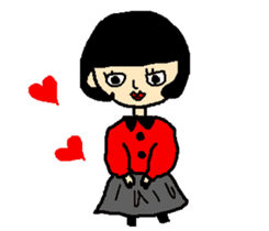 Noriko girl of black hair sticker #1821601
