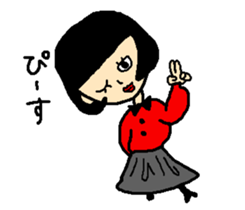 Noriko girl of black hair sticker #1821602