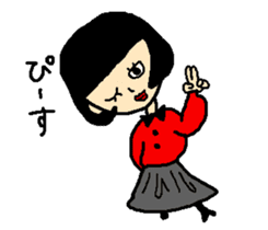 Noriko girl of black hair sticker #1821602