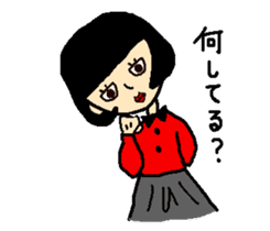 Noriko girl of black hair sticker #1821607