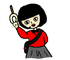 Noriko girl of black hair sticker #1821615