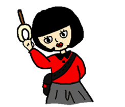 Noriko girl of black hair sticker #1821615