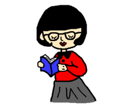 Noriko girl of black hair sticker #1821616