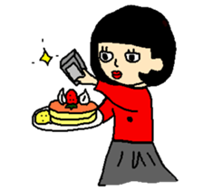 Noriko girl of black hair sticker #1821619