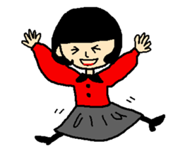 Noriko girl of black hair sticker #1821621