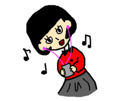 Noriko girl of black hair sticker #1821625