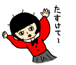 Noriko girl of black hair sticker #1821628