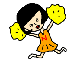 Noriko girl of black hair sticker #1821632