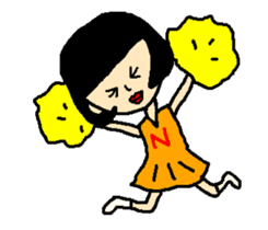 Noriko girl of black hair sticker #1821632