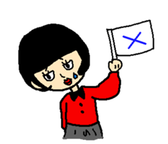 Noriko girl of black hair sticker #1821634