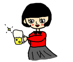 Noriko girl of black hair sticker #1821636