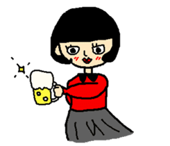 Noriko girl of black hair sticker #1821636