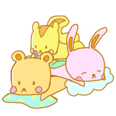 rolling around in bed. animals Sticker