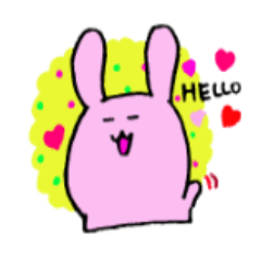 very cute pink rabbit