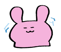 very cute pink rabbit sticker #1824691