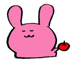 very cute pink rabbit sticker #1824695