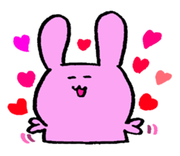 very cute pink rabbit sticker #1824697