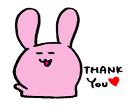 very cute pink rabbit sticker #1824699