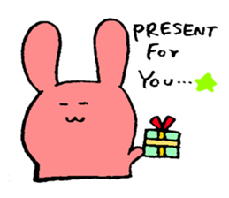 very cute pink rabbit sticker #1824700