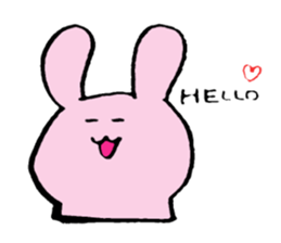 very cute pink rabbit sticker #1824702