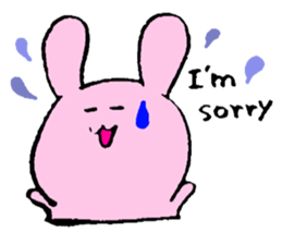 very cute pink rabbit sticker #1824703