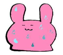 very cute pink rabbit sticker #1824704