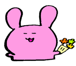 very cute pink rabbit sticker #1824706