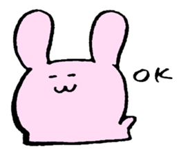 very cute pink rabbit sticker #1824707