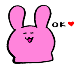 very cute pink rabbit sticker #1824709