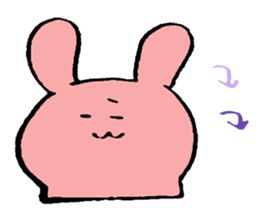 very cute pink rabbit sticker #1824714