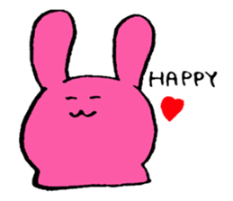 very cute pink rabbit sticker #1824716