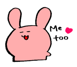 very cute pink rabbit sticker #1824719