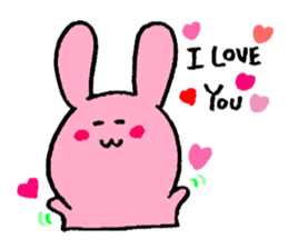 very cute pink rabbit sticker #1824720