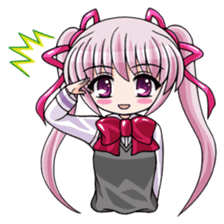 Twin tail hair moe girl sticker #1829041