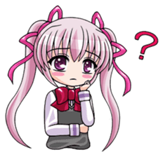 Twin tail hair moe girl sticker #1829042