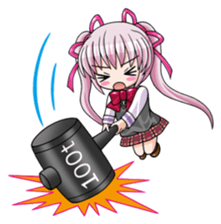 Twin tail hair moe girl sticker #1829043