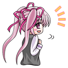 Twin tail hair moe girl sticker #1829044