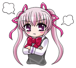 Twin tail hair moe girl sticker #1829045